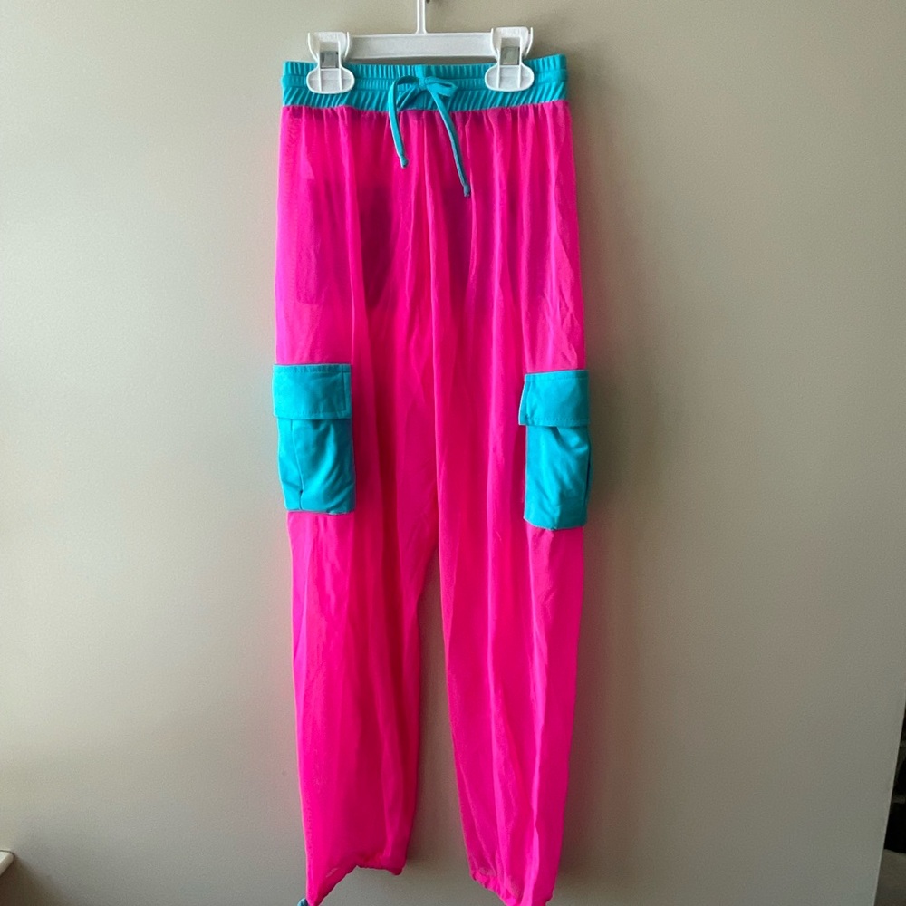 LA Designs Pink Mesh Cargo Pants